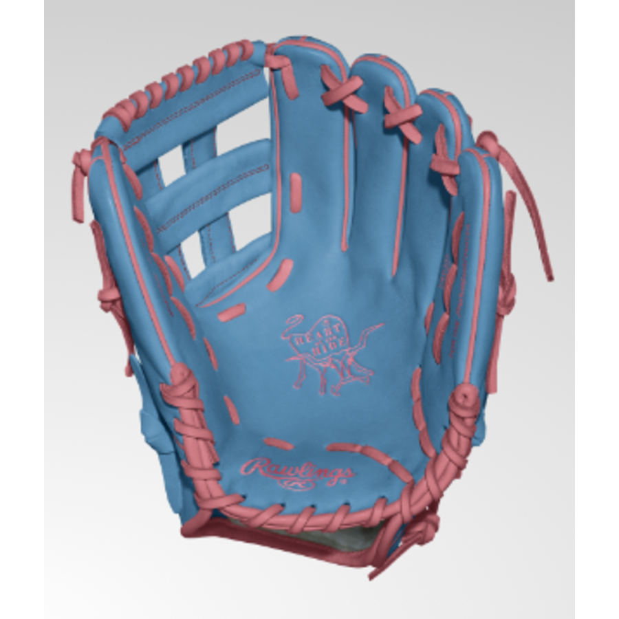 Rawlings Custom Heart of the Hide Baby Blue/Pink 11.75 in - Charlie Rose  Baseball