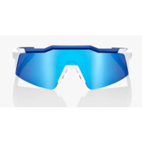 100% Speedcraft SL Matte White/Metallic Blue HiPER Blue Multilayer Mirror Lens