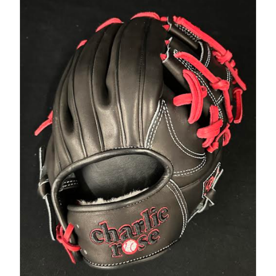 Custom Fielders Mitt Black/Red Japanese Kip 11.25 in