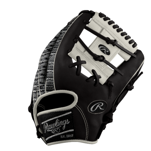 Zebra Rawlings Custom Heart of the Hide Black/White Knit 11.5 in RHT 