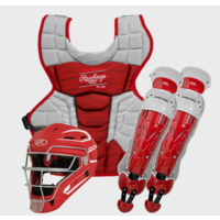 Velo Baseball Catchers Set Intermediate White/Scarlet