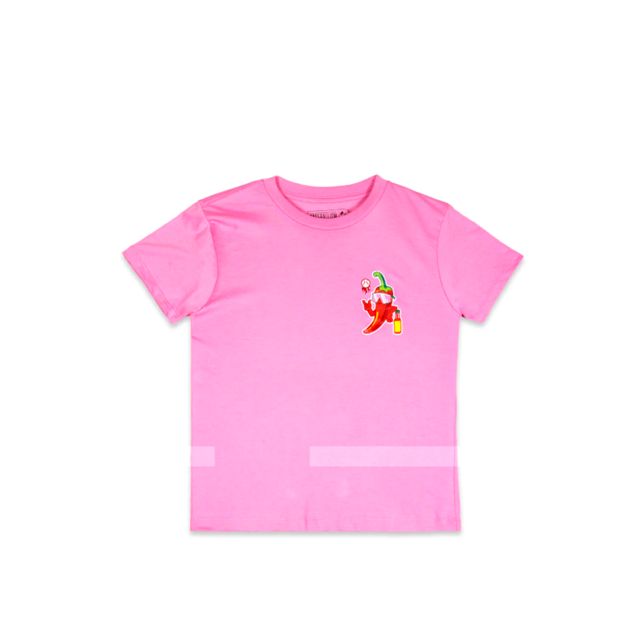 High Heat Hot Sauce Glow in the Dark T Shirt Pink