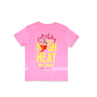 High Heat Hot Sauce Glow in the Dark T Shirt Pink