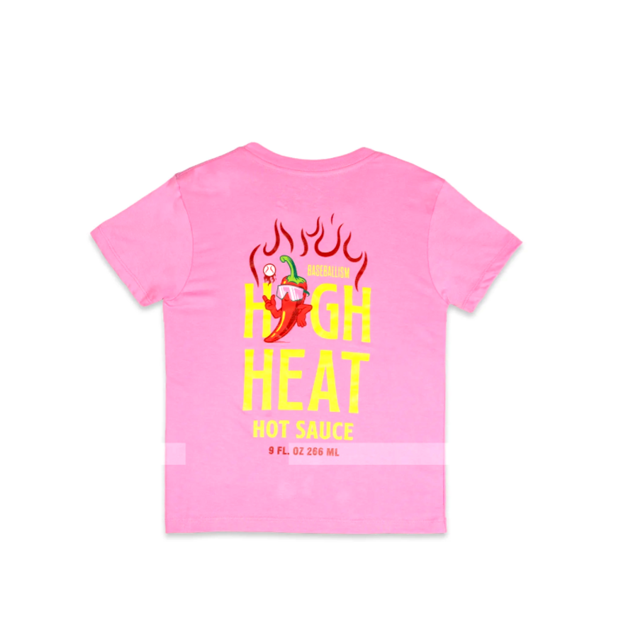 High Heat Hot Sauce Glow in the Dark T Shirt Pink