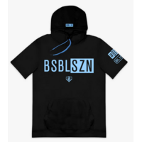 BSBL-SZN Youth Short Sleeve Hoodie V3 Black Light Blue