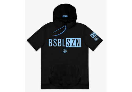 BSBL-SZN Youth Short Sleeve Hoodie V3 Black Light Blue 