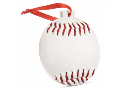 Baseball Round Ceramic Ornament - Ball Graphic 