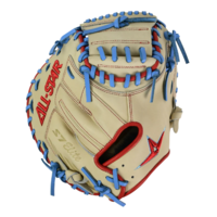 S7 Elite Pro Travel Catchers Mitt 33in Tan/Red/Sky Blue
