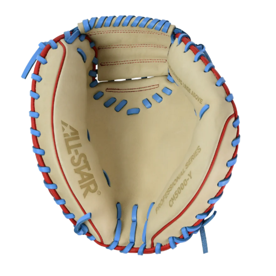S7 Elite Pro Travel Catchers Mitt 33in Tan/Red/Sky Blue