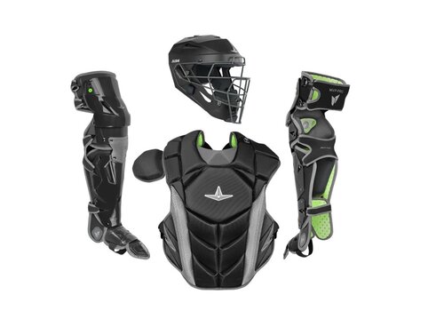 Allstar Axis Traditional Catchers Skull Cap Helmet - Matte Black, Hard Shell