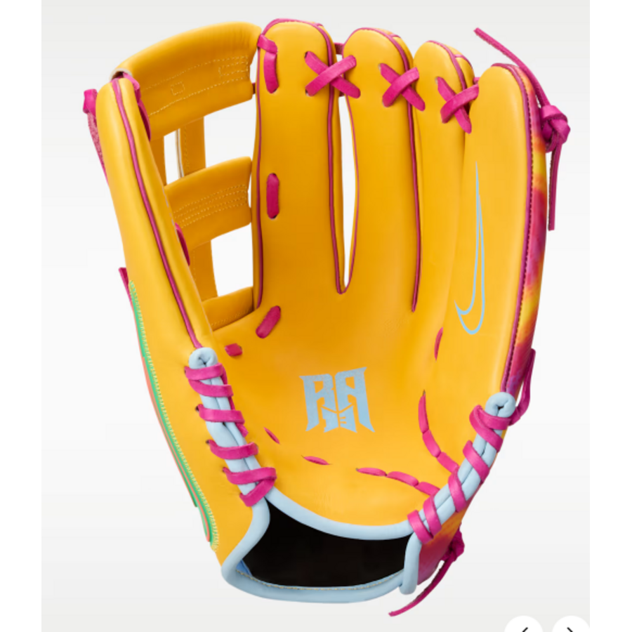 Nike Vapor Elite Acuna H Web RHT University Gold/Hyper Violet/Green Shock 12.75 in