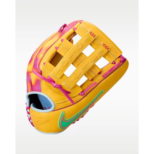 Nike Vapor Elite Acuna H Web RHT University Gold/Hyper Violet/Green Shock 12.75 in 