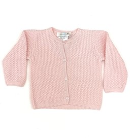 Contrast Knit Cardigan Pink