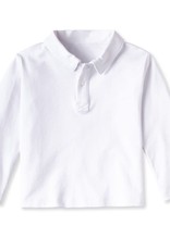 Classic prep Henry Long Sleeve Polo Shirt White