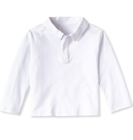 Henry Long Sleeve Polo Shirt White