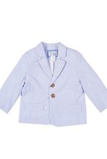 Florence Eiseman Blue and White Striped Seersucker Blazer