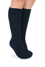 Jefferies Socks Navy Cotton Knee High 2 Pack 1600