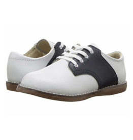 Footmates Cheer White And Navy Saddle Oxford