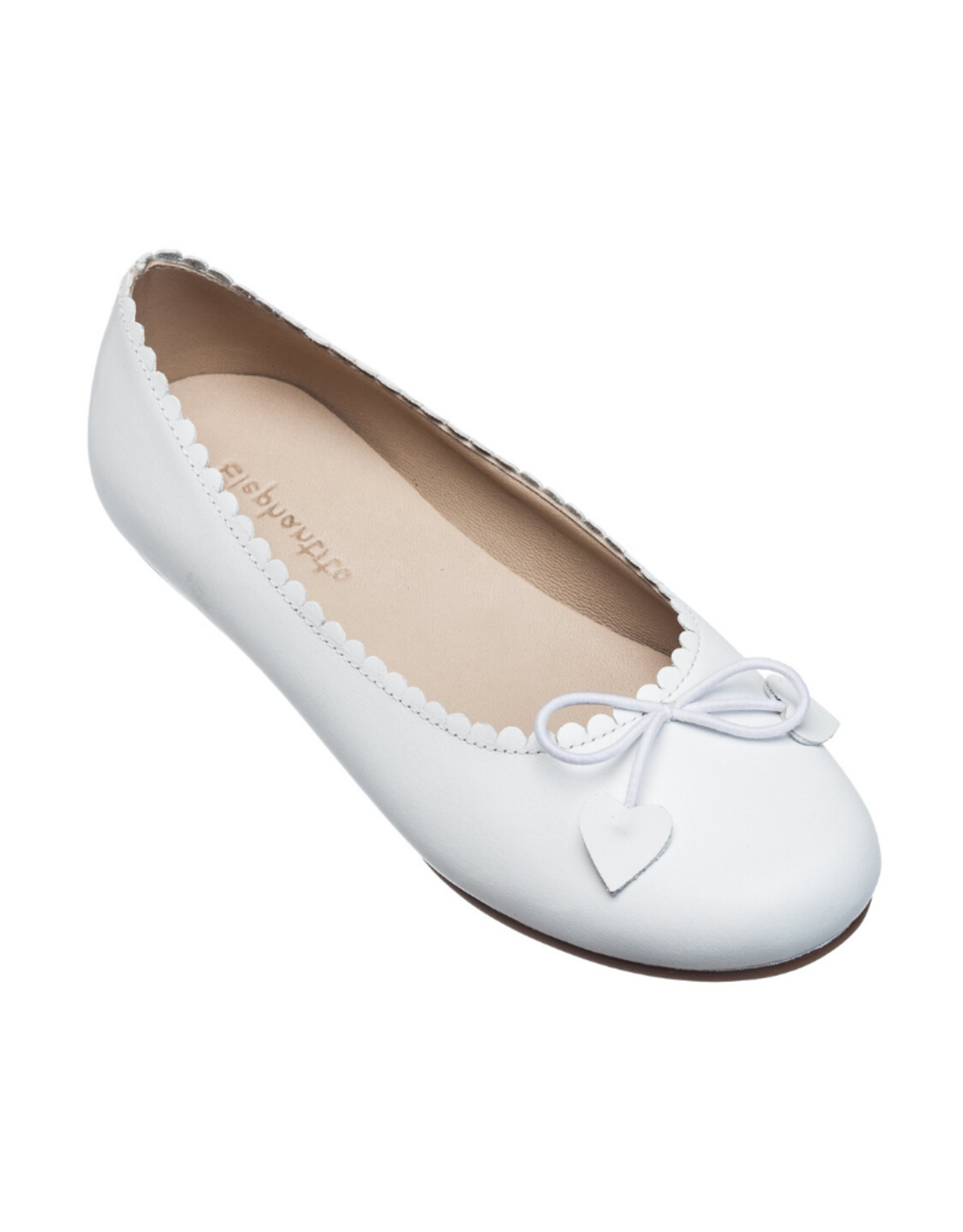 Elephantito White Scalloped Ballerina Shoe