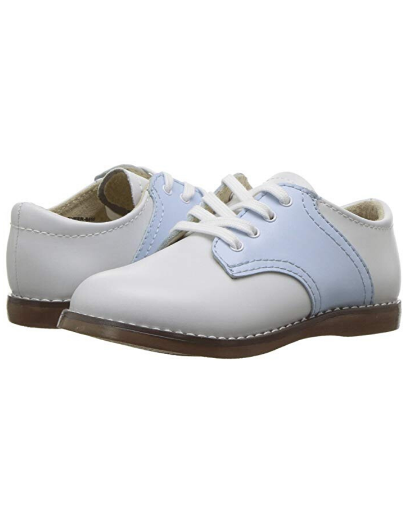 Footmates Cheer White And Blue Saddle Oxford