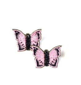 Beaded Pink Butterfly Earrings