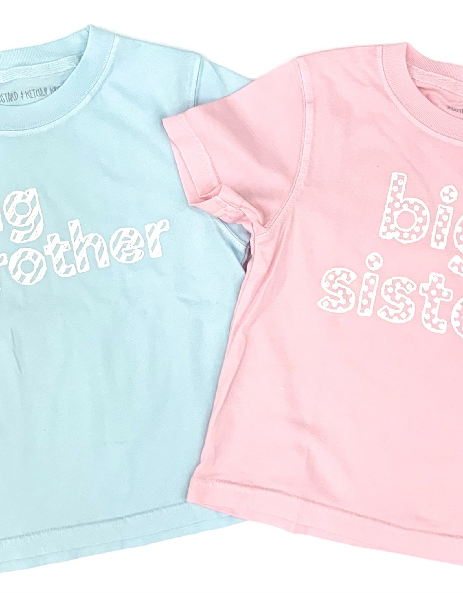 Mustard & ketchup SS Big Sister Tshirt Lt Pink/White