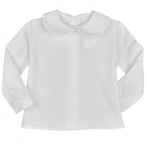 Knit Blouse With White Ric Rac - Mini Macarons Boutique