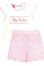 Claire and Charlie Big Sister Pink Mini Check Short Set