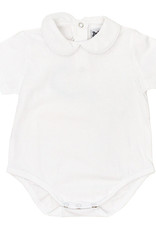 The Bailey Boys Short Sleeve White Knit Boys Peter Pan Onesie
