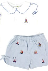Zuccini Girl Knit Sailboat Short Set