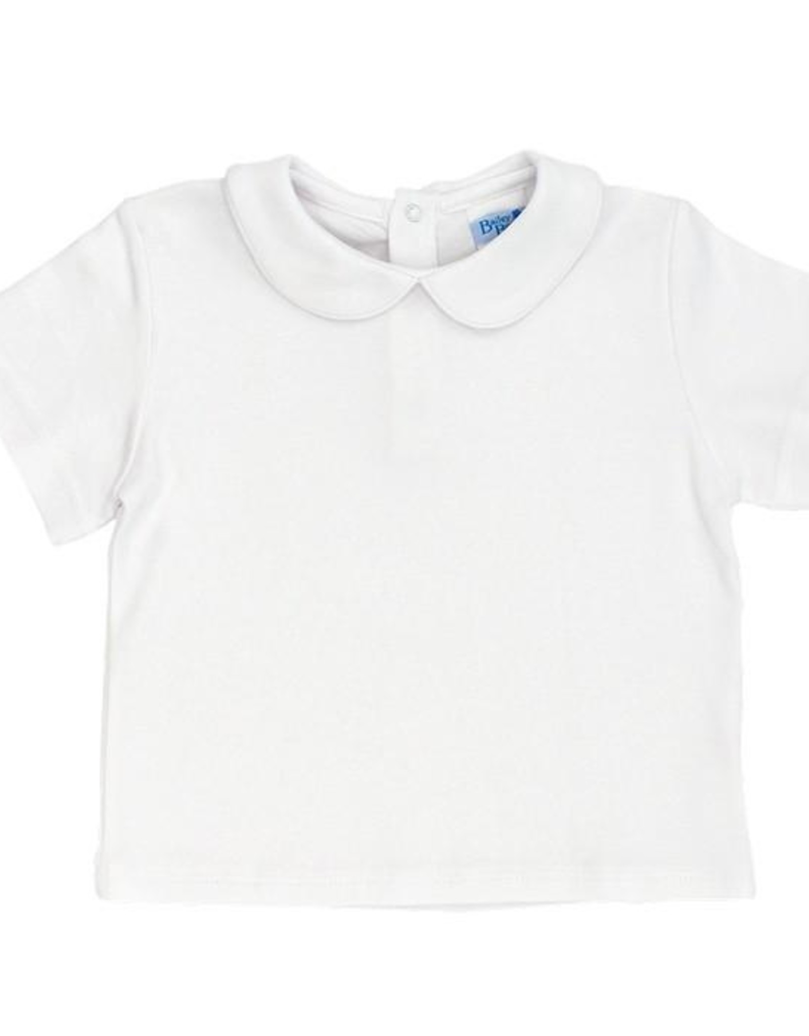 The Bailey Boys Short Sleeve White Knit Boys Peter Pan Shirt