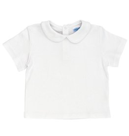 The Bailey Boys Short Sleeve White Knit Boys Peter Pan Shirt