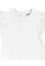 The Bailey Boys Short Sleeve White Knit Girls Peter Pan Shirt