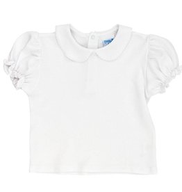 The Bailey Boys Short Sleeve White Knit Girls Peter Pan Shirt