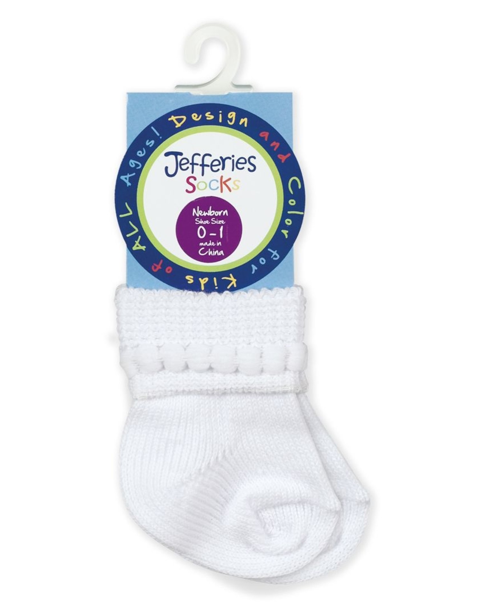 Jefferies Socks White Cotton Turndown 2 Pack 2655