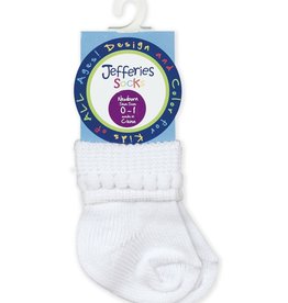 Jefferies Socks White Cotton Turndown 2 Pack 2655