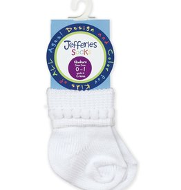 Jefferies Socks White Cotton Turndown 2655