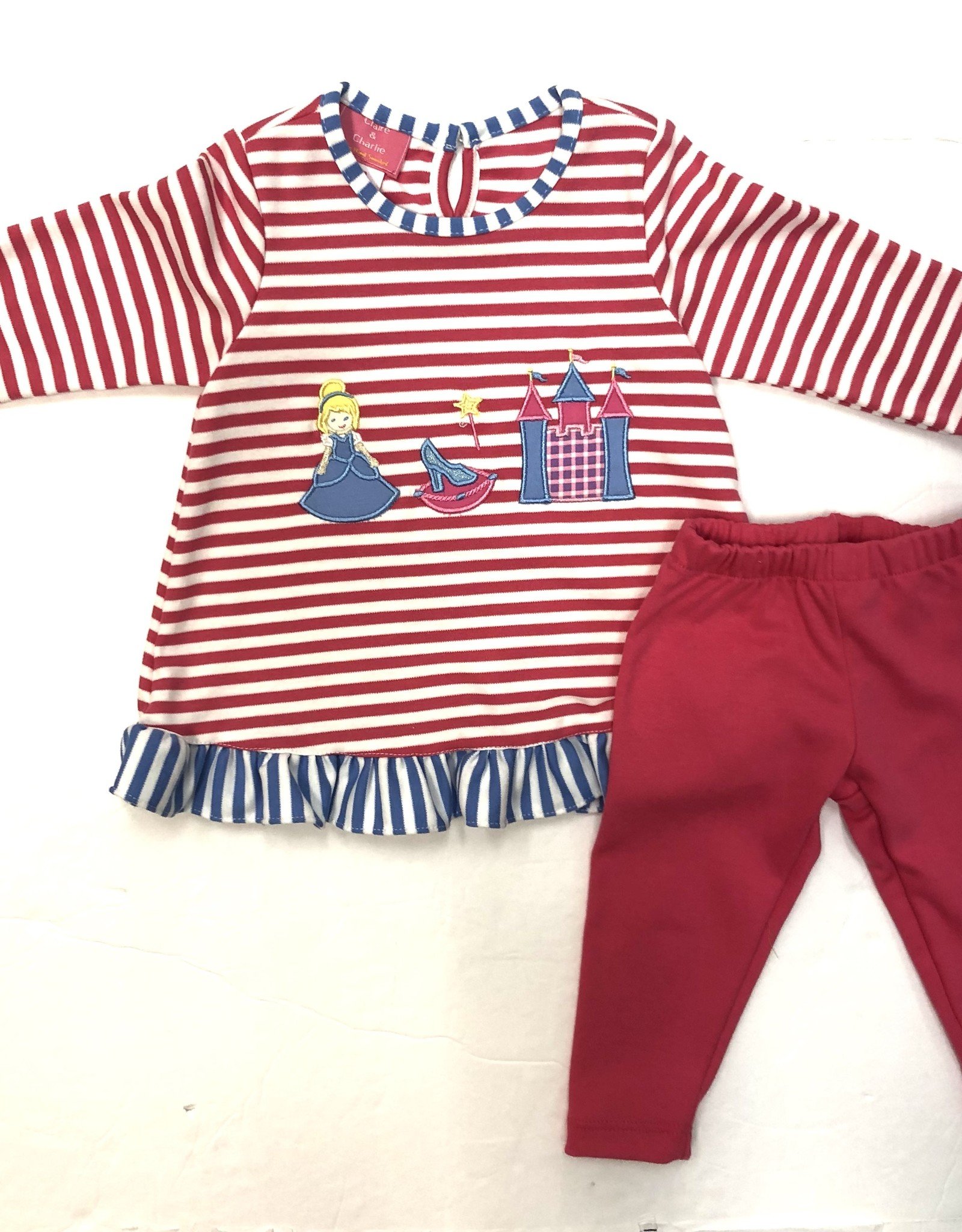 Claire and Charlie Princess With Castle Long Sleeve Legging Set