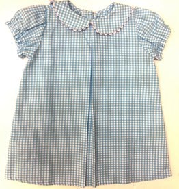 Peggy Green Pond Gingham With Pink Day Dress