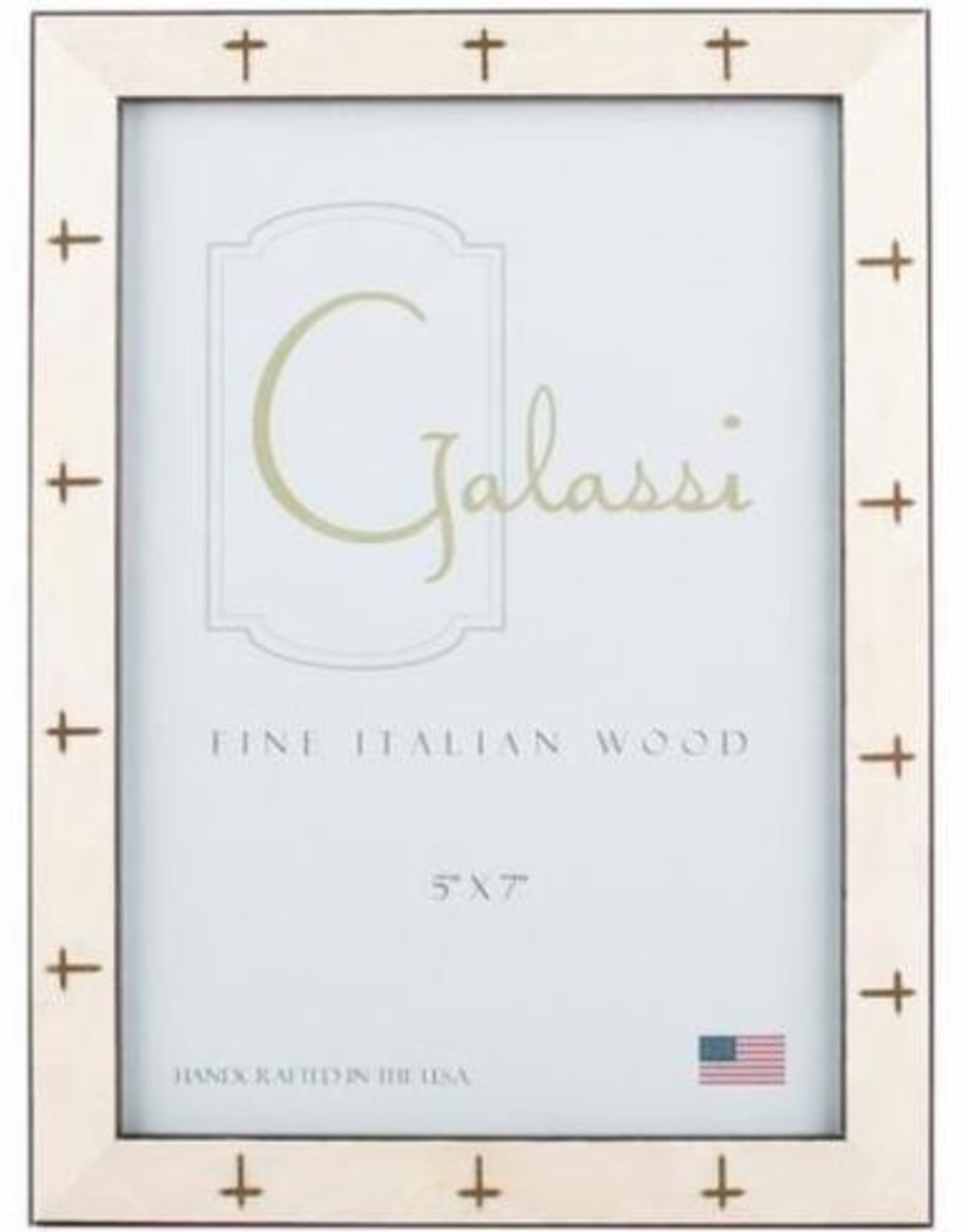 Galassi White Frame With Gold Crosses