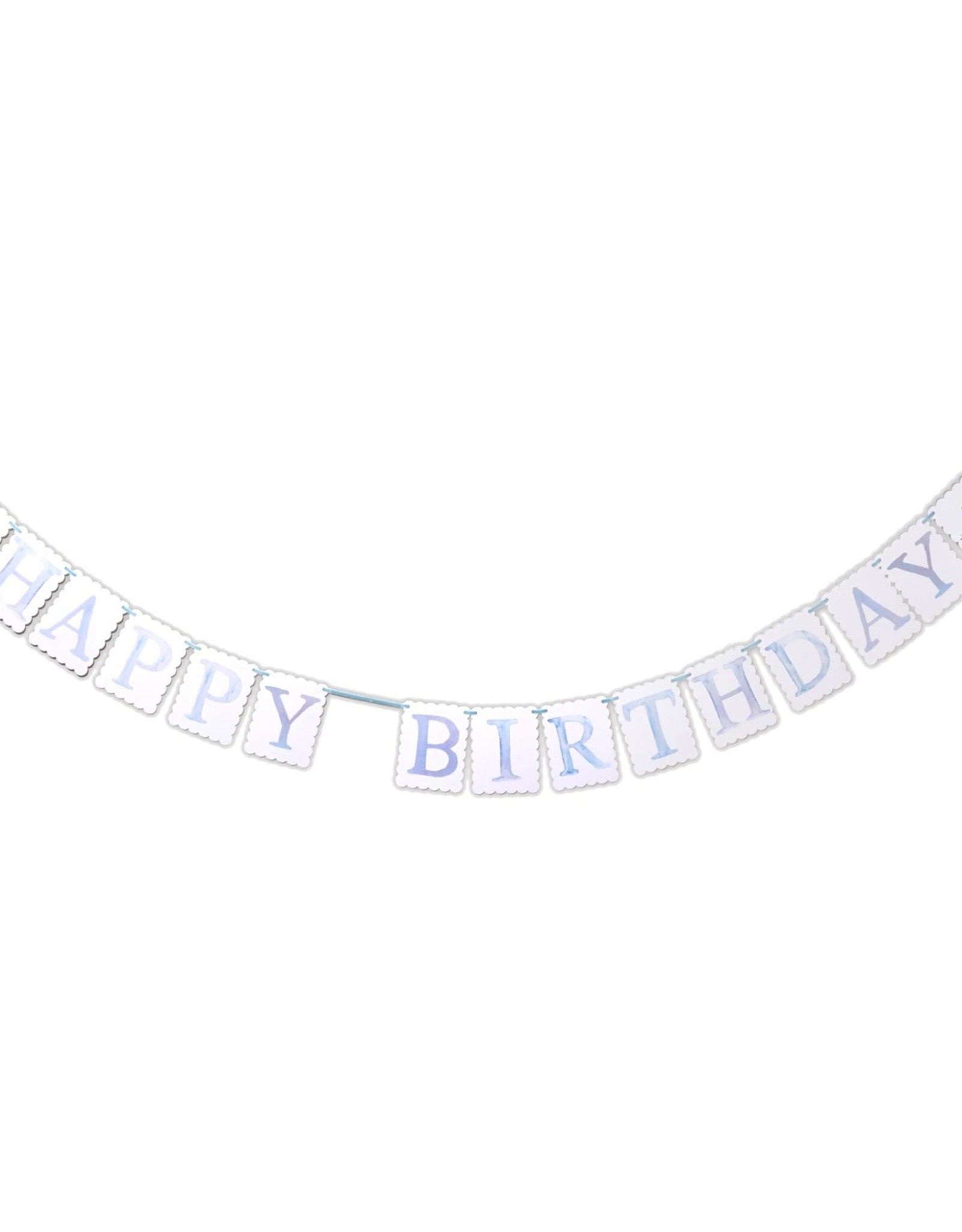 Over The Moon Happy Birthday Banner Pink/Blue Reversible