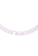 Over The Moon Happy Birthday Banner Pink/Blue Reversible