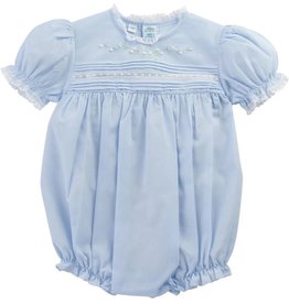 Feltman Brothers Floral Bullions And Lace Romper Blue