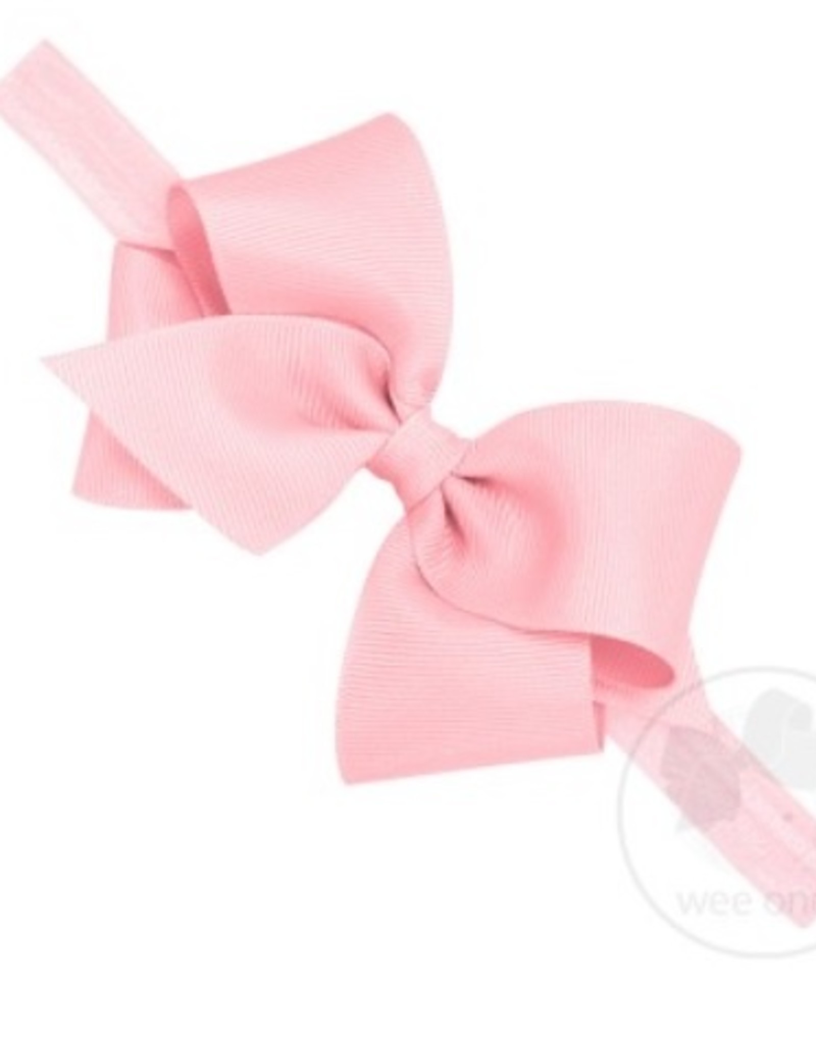 WeeOnes Small Bow Headband Light Pink