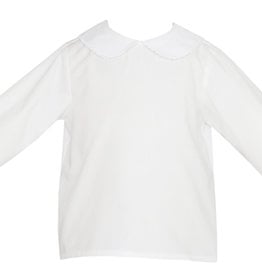 Petit Bebe Girls Long Sleeve White Shirt w/ Trim Detail