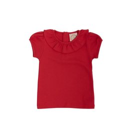 The Beaufort Bonnet Company Ramona Ruffle Collar Shirt, Richmond Red The Beaufort Bonnet Company Ramona Ruffle Collar Shirt, Richmond Red