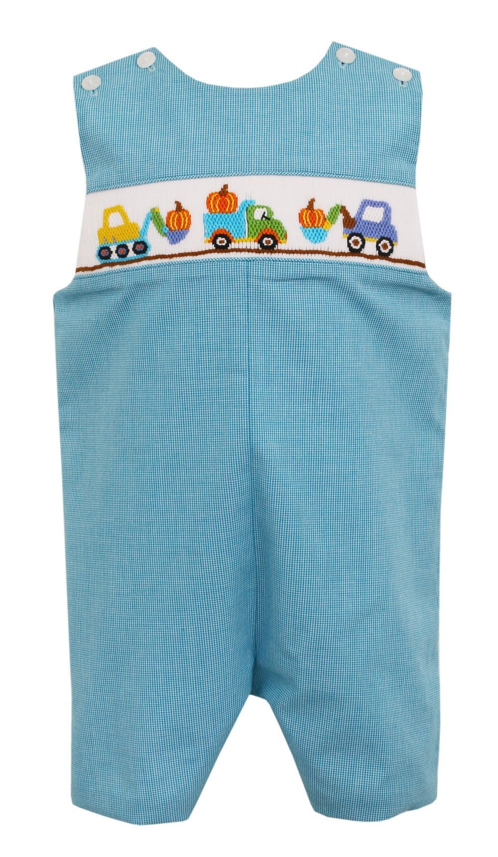 Construction Pumpkins Jon Jon In Turquoise Micro Check Mini Macarons Boutique