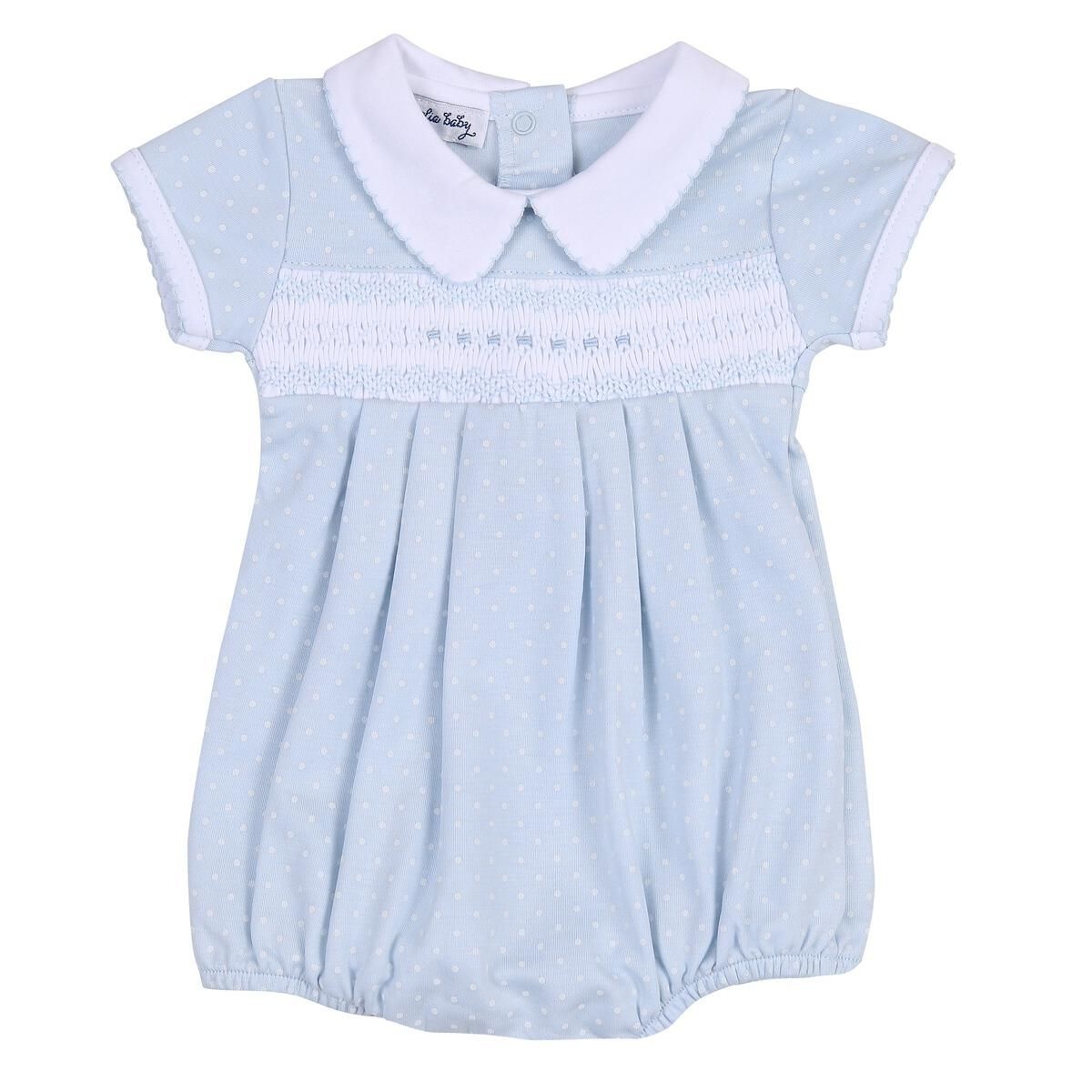 Layla & Lennox Smocked Colled LS Boy Bubble - Mini Macarons Boutique