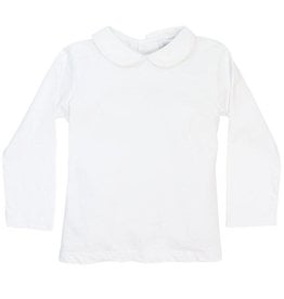 The Bailey Boys White Knit Unisex Long Sleeve Piped Shirt