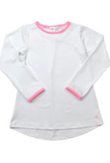 SET Lindsay Long T LS - White w/ Pink Welting